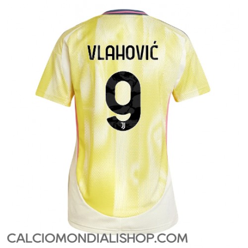 Maglie da calcio Juventus Dusan Vlahovic #9 Seconda Maglia Femminile 2024-25 Manica Corta